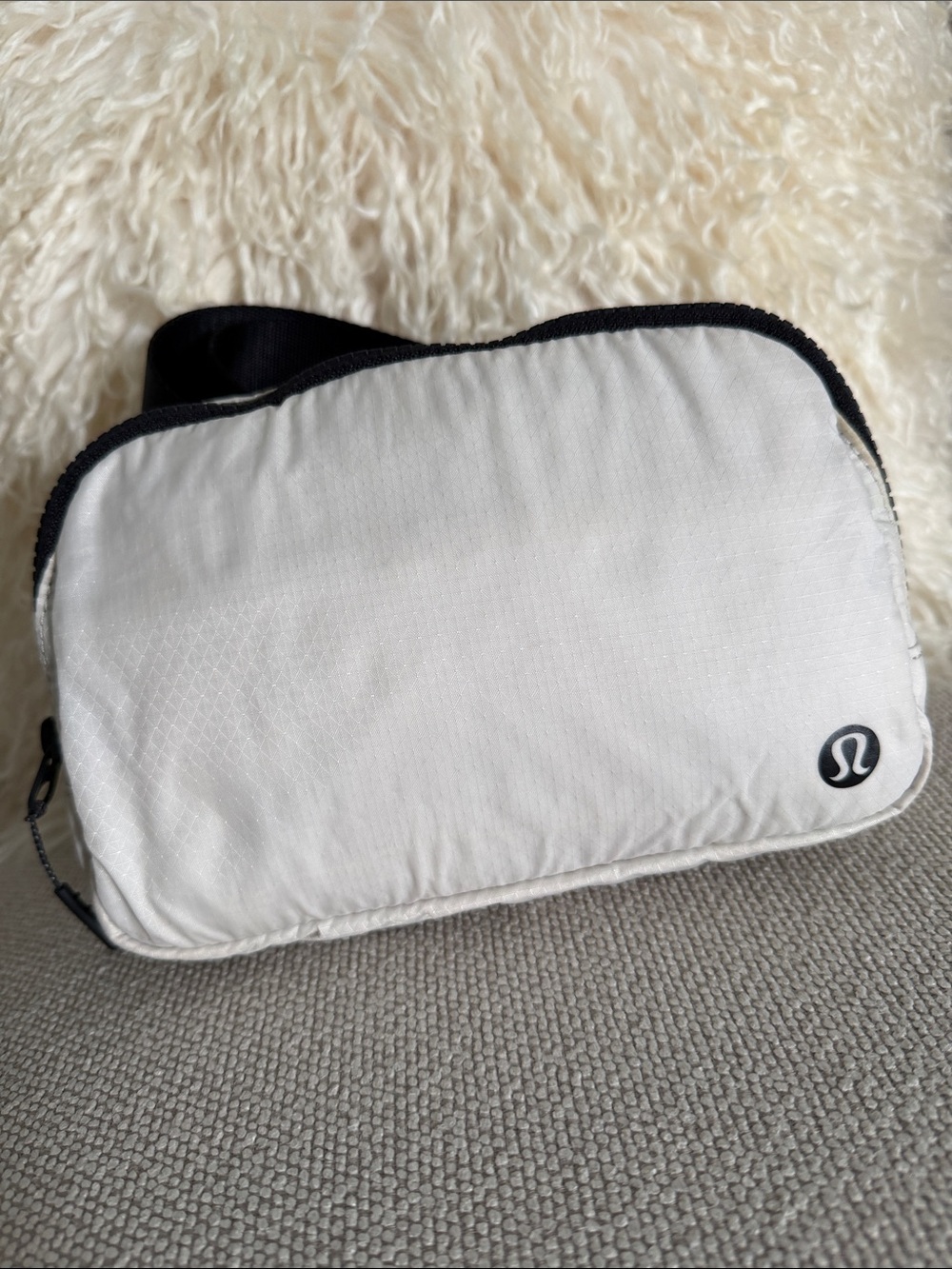 lululemon athletica White Belt Bag with Black Trim